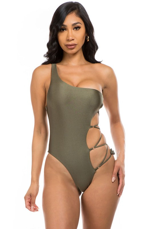 Sexy One Piece / Criss Cross Side Straps One Piece Bathing Suit