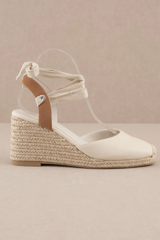 Espadrille Lace Up Wedge Heels
