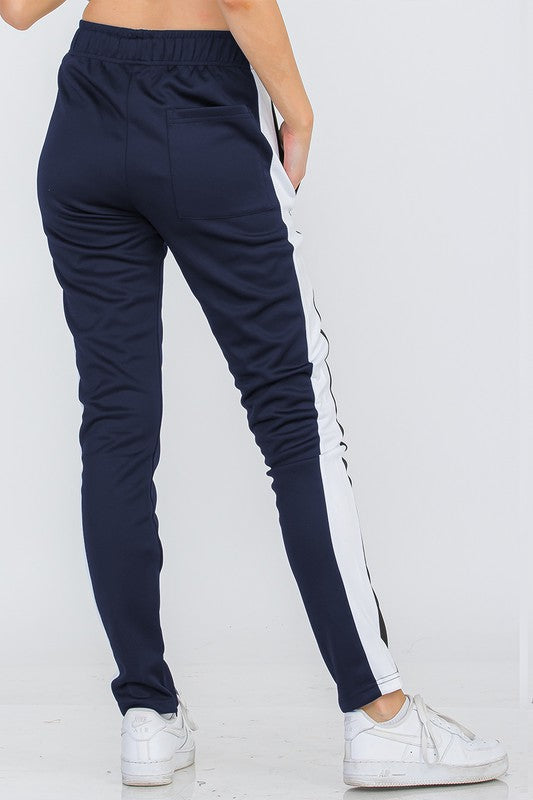 Single Stripe Track Pants With Drawstrings