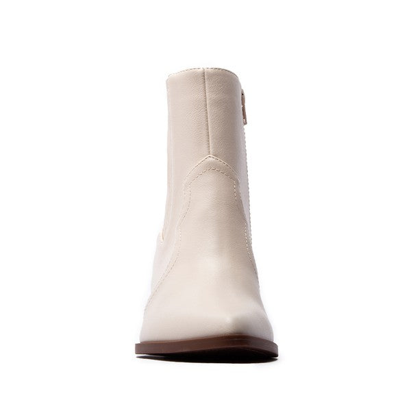 White Pointed Toe Ankle Boot