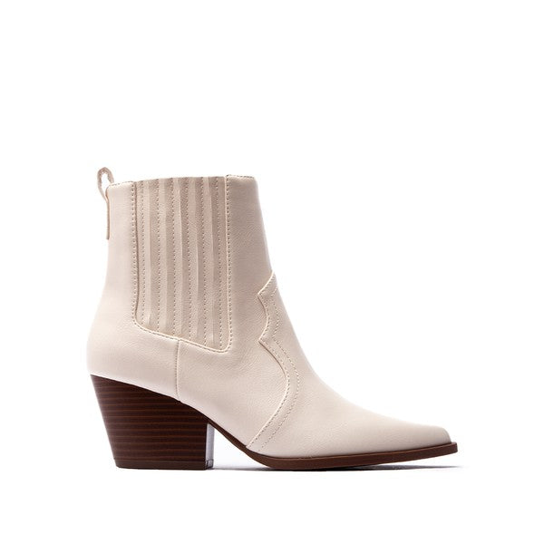 White Pointed Toe Ankle Boot