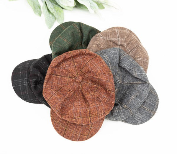 Plaid Newsboy Apple Hat