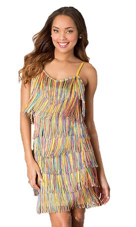 Turning it Out Black Fringe Mini Dress