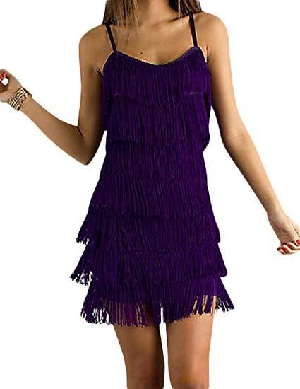 Turning it Out Black Fringe Mini Dress