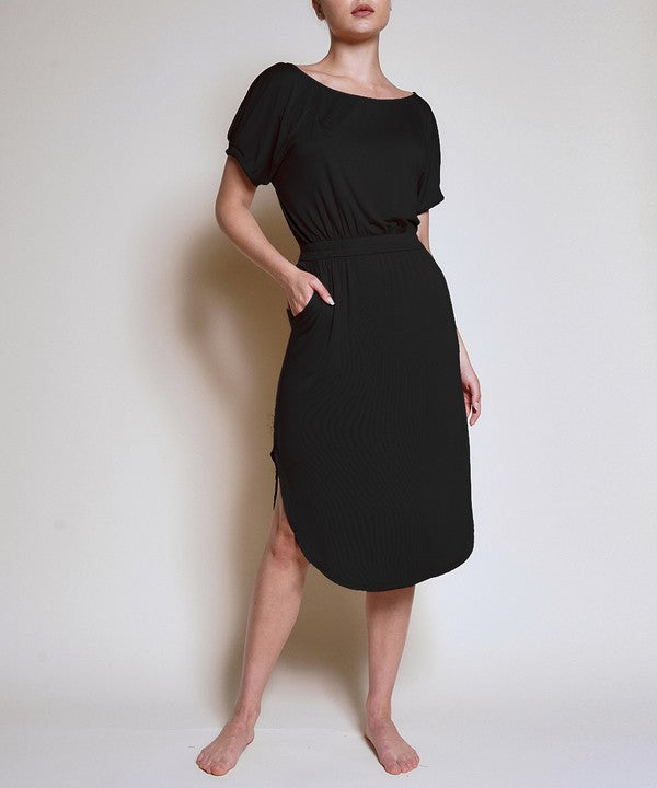 Short Puff Sleeve Tulip Dress