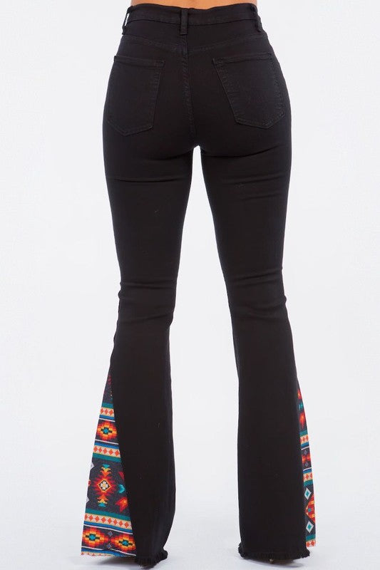 Bell Bottom Jean With a Native Print
