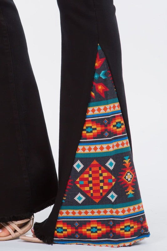 Bell Bottom Jean With a Native Print