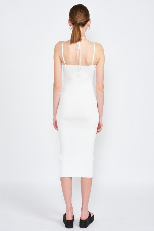 Mint Criss Cross Spaghetti Strap Midi Dress With Split