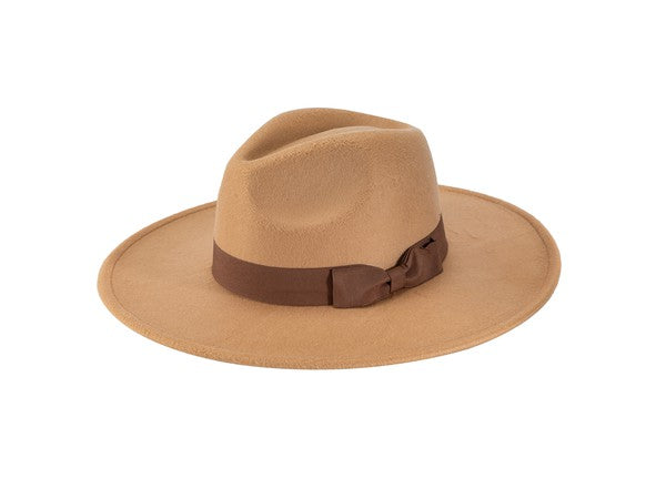 Wide Brim fedora With Ribbon Trim