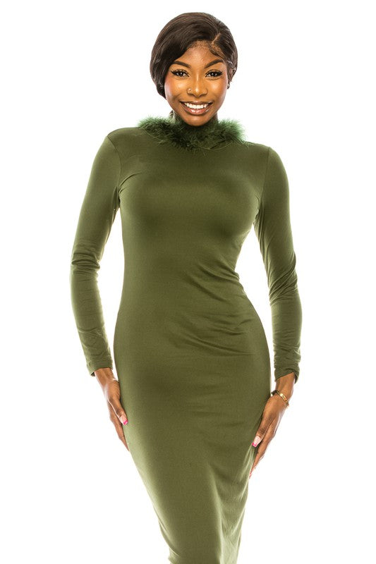 Long Sleeve Hooded Maxi Dress
