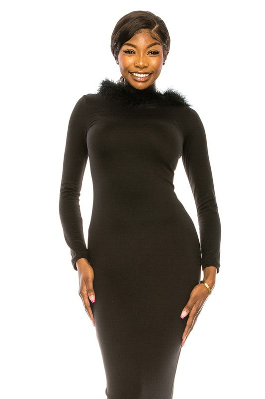 Long Sleeve Hooded Maxi Dress