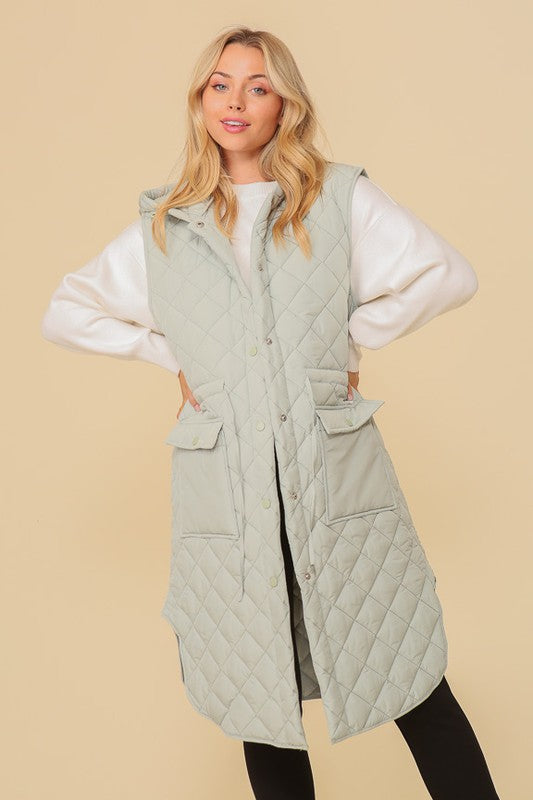 Oversized Quilted Sleeveless Vest Jacket