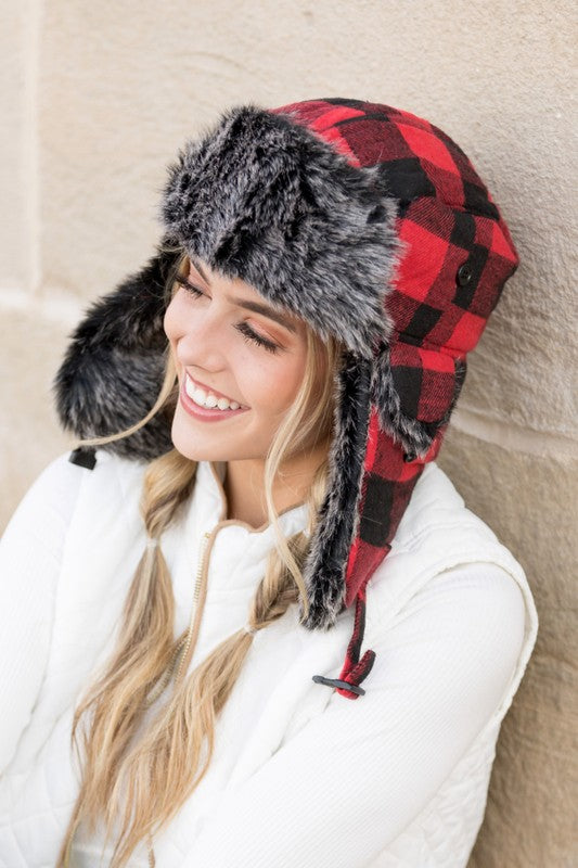 Plaid Buffalo Trapper Hat