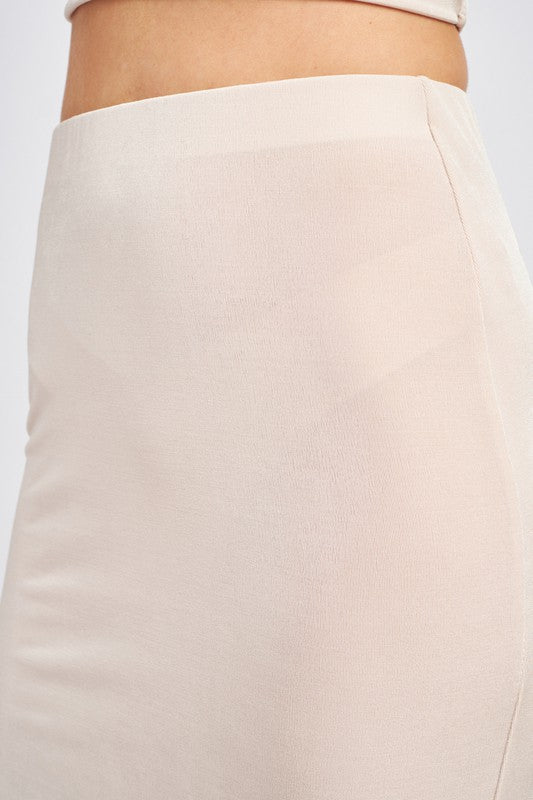Stretch Waistband Maxi Dress High Back Split