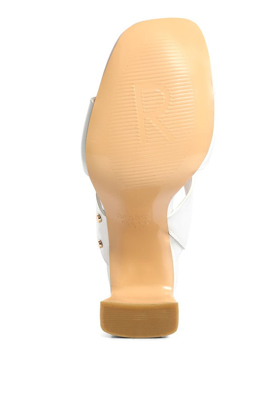 Alodia Block High Heel Slide Sandals