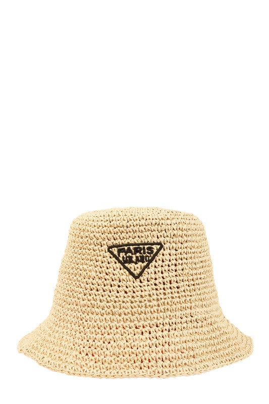 Paris Emblem On A Crochet Bucket Hat