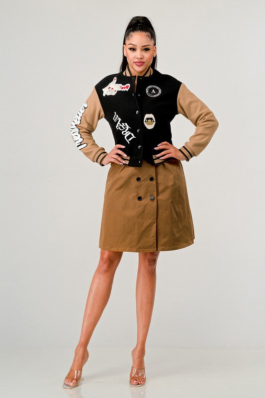 Athina Letterman Jacket Dress