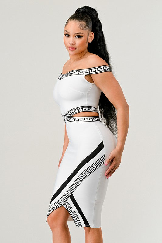 Off the Shoulder Bandage Mini Party Dress