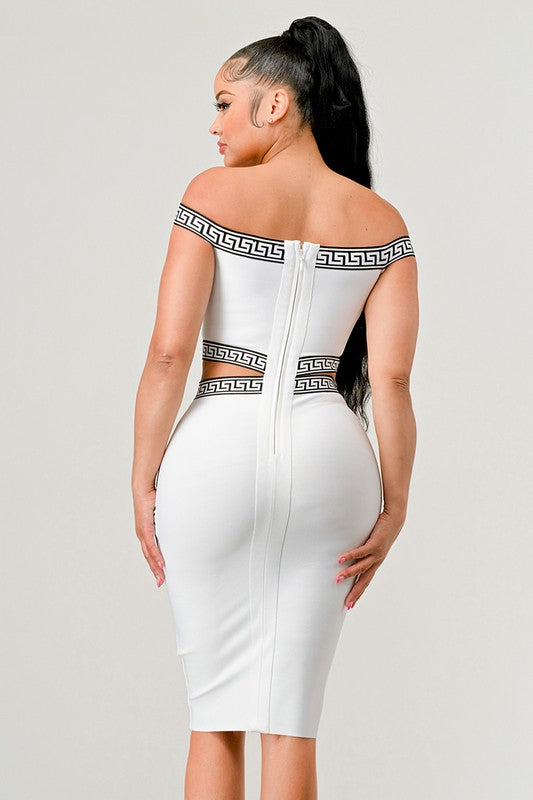 Off the Shoulder Bandage Mini Party Dress
