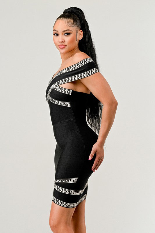 Off the Shoulder Bandage Mini Party Dress