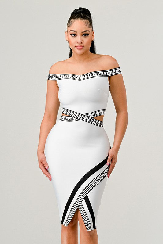 Off the Shoulder Bandage Mini Party Dress