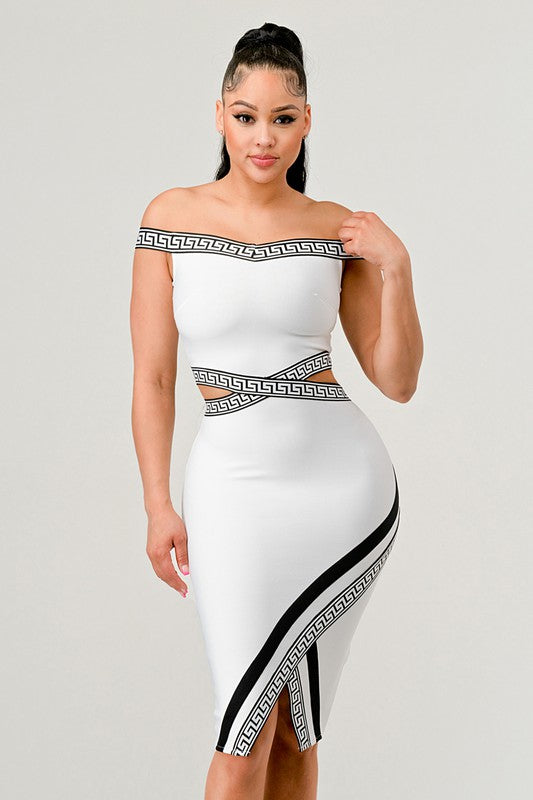 Off the Shoulder Bandage Mini Party Dress