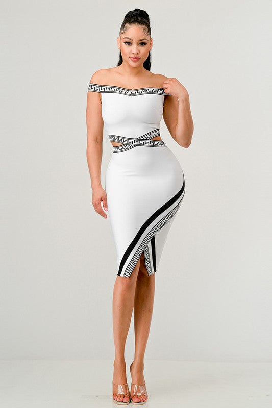 Off the Shoulder Bandage Mini Party Dress