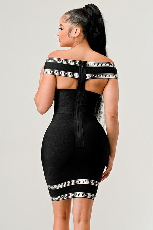 Off the Shoulder Bandage Mini Party Dress
