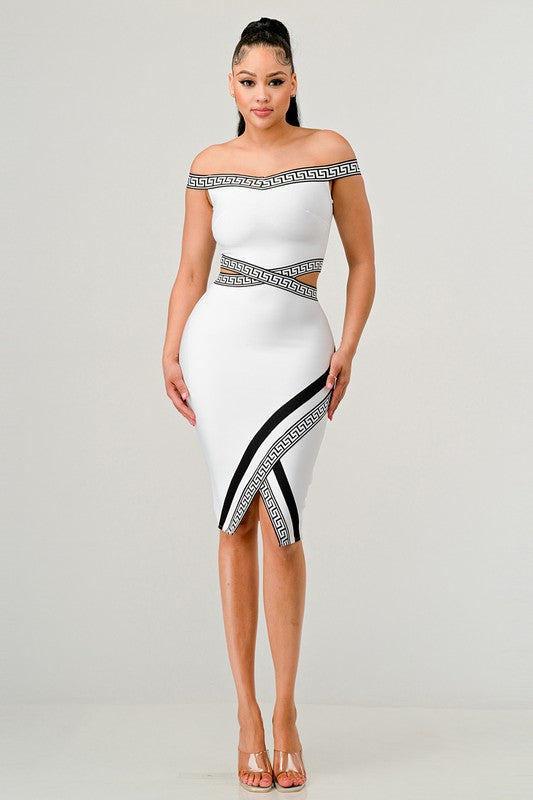 Off the Shoulder Bandage Mini Party Dress