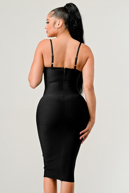 Lace Cocktail BodyCon Midi Dress