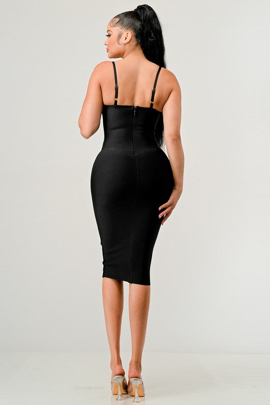 Lace Cocktail BodyCon Midi Dress