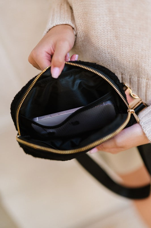 Sherpa Crossbody Fannie Pack With Belt