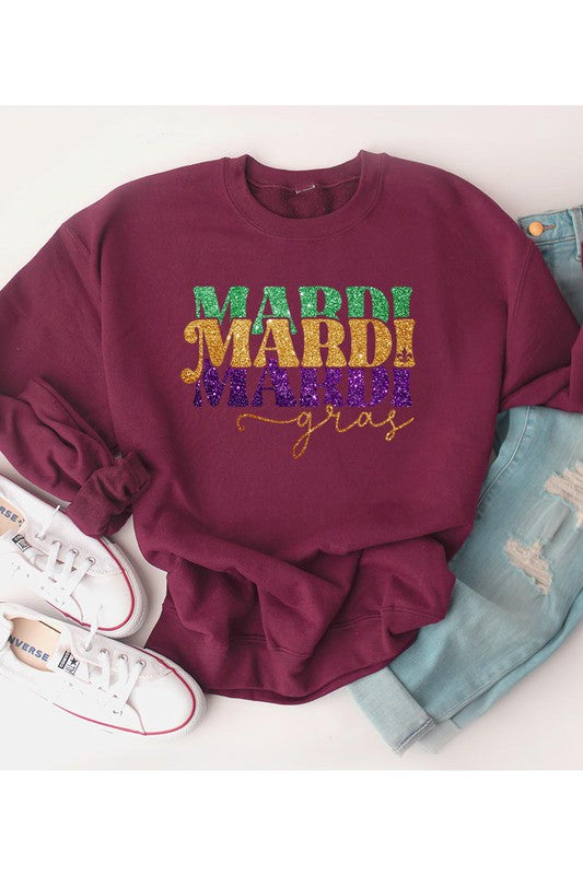 Unisex Mardi Gras Long Sleeve Sweatshirt