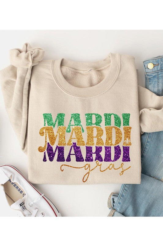Unisex Mardi Gras Long Sleeve Sweatshirt