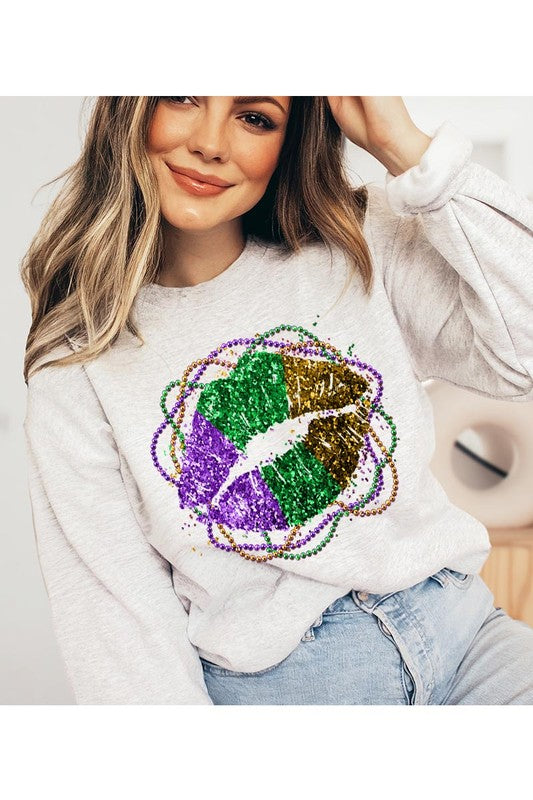 Mardi Gras Lip Graphic Sweatshirt