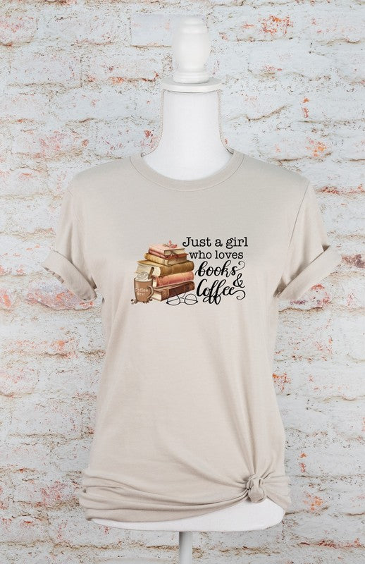 Just a Girl Who Loves Books & Coffee Graphic Tee