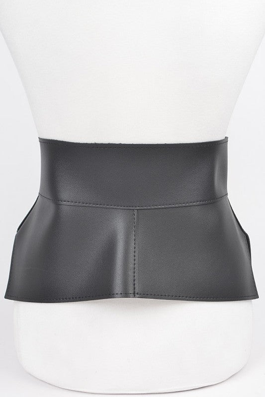 Iconic Wide Faux Leather Tie Belt