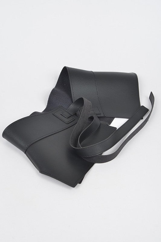Iconic Wide Faux Leather Tie Belt