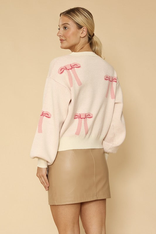 Bow knit Details Decor Sweater