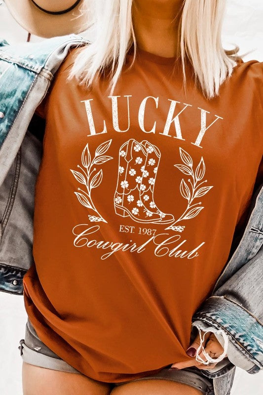 Women The Lucky Cowgirl Graphic Tee