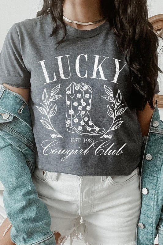 Women The Lucky Cowgirl Graphic Tee