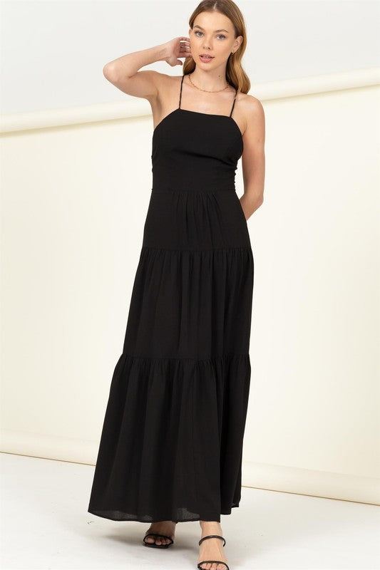 Simple White Tiered Maxi Dress