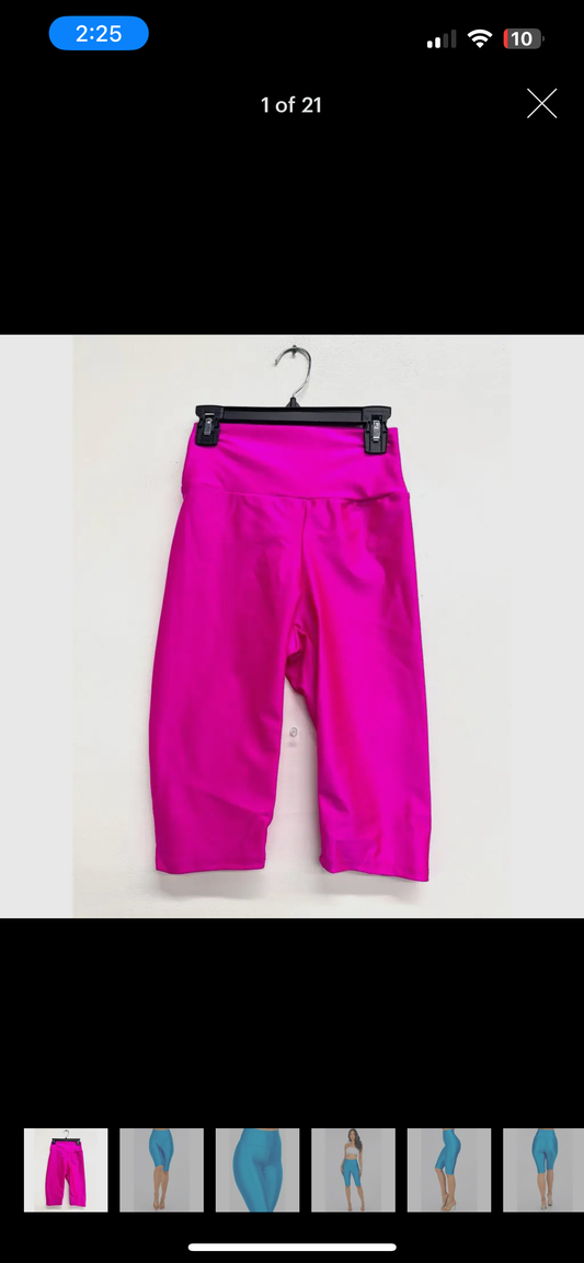 Nylon Fuchsia Biker Shorts