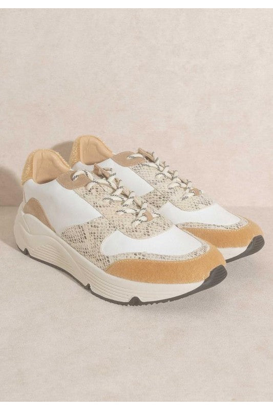 Women Fashion Snake Skin Sneakers