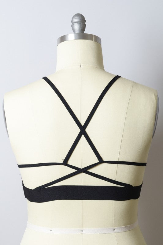 Mesh and Leopard Print Halter Neck Bralette