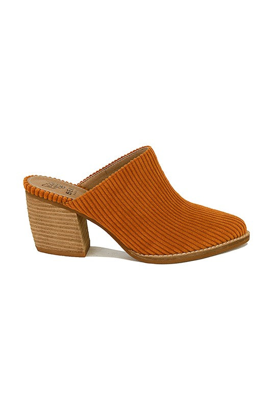 Corduroy pointy Toe Mules