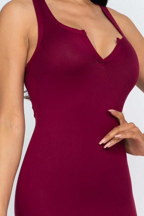 Split Neck Tank Mini Bodycon Dress