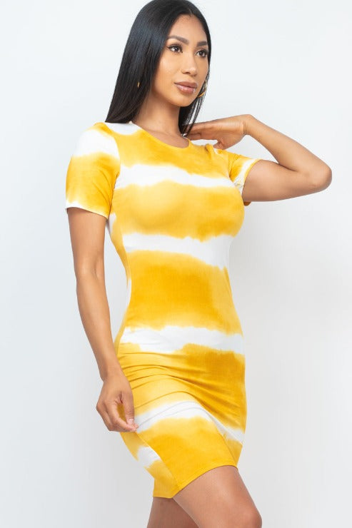 Tie-dye Print Bodycon Mini Dress