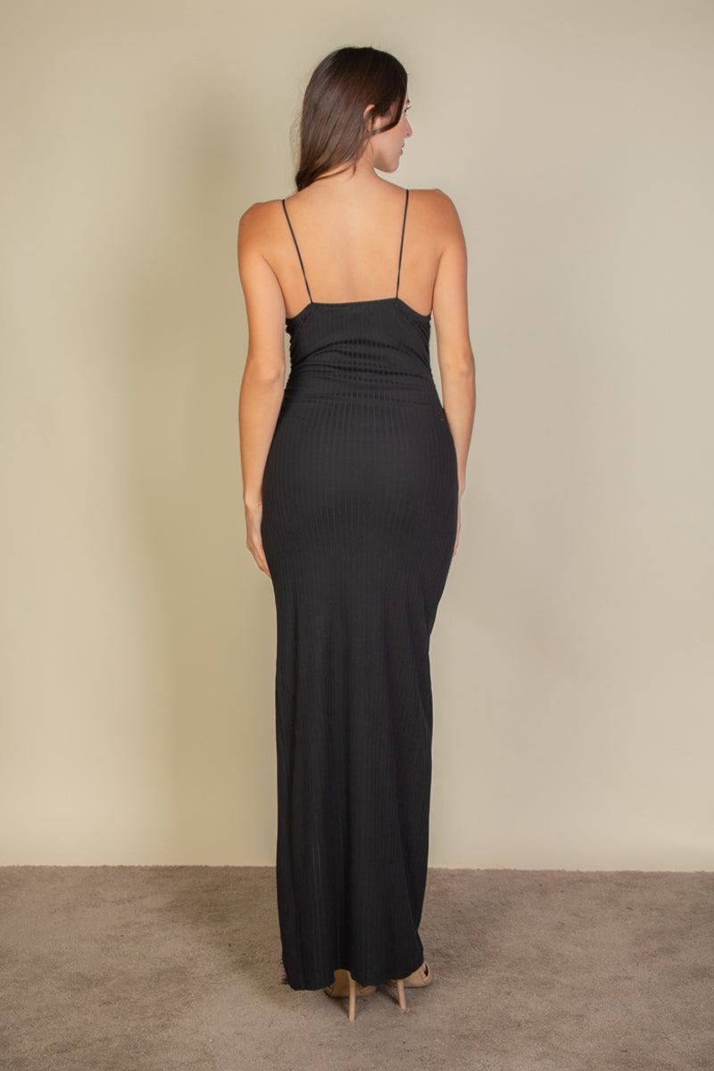 Eyelash Lace Trim High Split Party Dress