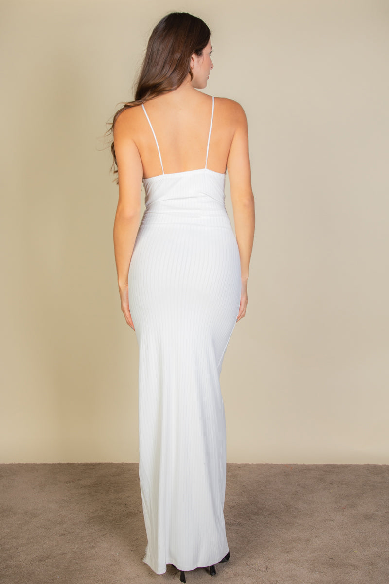 Eyelash Lace Trim High Split Party Dress